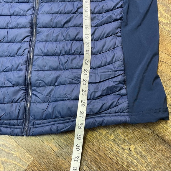 Columbia Powder Pass Hooded Jacket Light Puffer Water Resistant Men XL Coat Blue - Picture 5 of 15